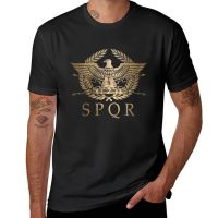 S*P*Q*R*- Roman Empire Standard Shield T-Shirt Black T Shirt Anime Graphic T Shirt Cute Tops Mens Clothes