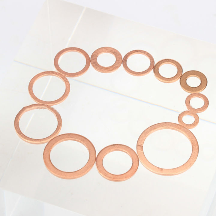 m5ชิ้นแหวนรองกลมแบนขนาด300ชิ้นชุดจัดประเภท-m20ปะเก็นทองแดงพร้อมกับกล่องเก็บของแหวนปิดผนึก