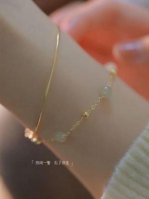 ☸ Jinghong naturaljade bracelet ins niche design high-end 2022 new simple sterlingbracelet for women