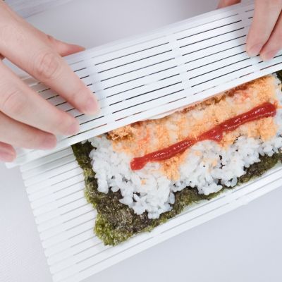 DIY Easy Sushi Roller Mats Washable Reusable Sushi Roll Mold Mat Rice Rolling Maker Roll Pad Kitchen Tool