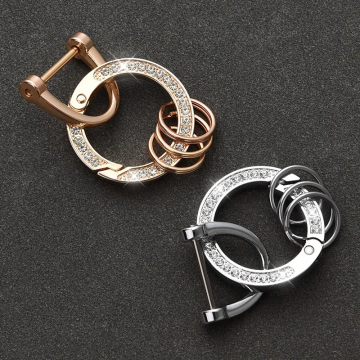 new-fashion-rhinestone-keychain-round-metal-bag-hanging-ornaments-keyring-men-women-elegant-key-chain-accessories-gift