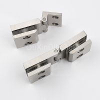 ✽☇✸ 2PCS Stainless Steel Durable Glass Door Hinges Glass Door Clips Wine Cabinet Clips Glass Display Cabinet Clamp Hardware FG840