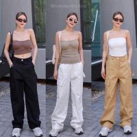 ??NEW ARRIVAL?? พร้อมส่ง!! กางเกง y2k cargo pants style?(430฿ฟรีส่ง) ผ้าคอตตอน เอวสูง ทรงสวย มีสม๊อคยางยืดด้านหลัง glam