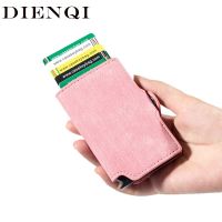 Rfid Blocking Card Holder Women Wallets Small Minimalist Metal Wallet Pink Mini Money Purses Ladies Short Wallet Blackpink 2021 Wallets