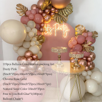 119pcs Wedding Decoration Dusty Pink Balloon Garland Kit Baby Shower Birthday Party Decor Chrome Gold Natural Sand Color Arch