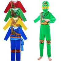 Hot Sell Kids Toy 3pcs/set Ninjago Cosplay Costumes Jumpsuits Sets Halloween Christmas Party Clothes Ninja Superhero Streetwear Suits for Boy Girl Birthday Gift vnn