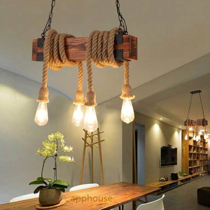 Rope light/Chandelier/E27 Socket Light/Rattan Pendant Lights/Rope Lamp