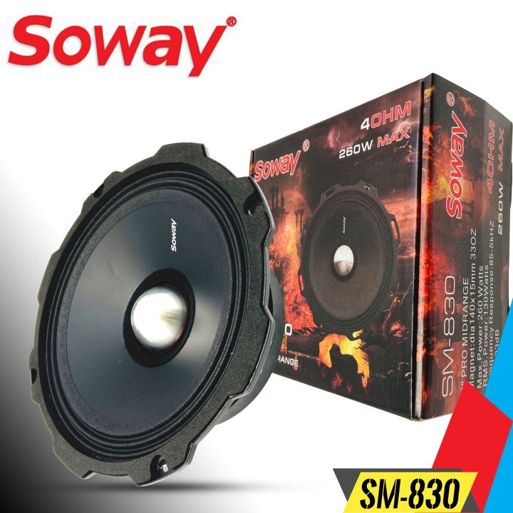 สุดฮิต-ลำโพงเสียงกลางโดด-8นิ้ว-soway-รุ่นsm-830top-ลำโพงเสียงกลางเฟสปลั๊ก-8นิ้ว-บาง-เสียงกลางแหลมพุงไกล-ดอกลำโพง-เครื่องเสียงรถยนต์