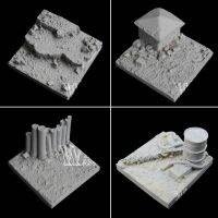 1/35 resin soldier base platform scene assembly 50x50mm