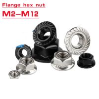 5-20pcs DIN6923 Flange hex nut  Stainless steel Colour zinc Black zinc Hex Flange Nut M2 M2.5 m3 m4 m5 M6 M8 M10 M12 Nails  Screws Fasteners