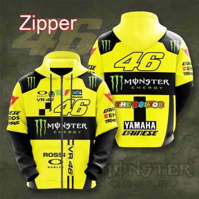 In Stock!! Valentino Rossi VR46 The Doctor Yamaha MotoGP Racing Men Zipper Hoodie Spring Autumn Sports Children Sweatshirts Jackets Coats