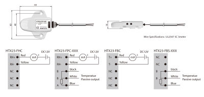 HTX23 Series (RH&Temp for Indoor ) เซนเซอร์อุณหภูมิและความชื้น เอาต์พุตค่าต่างๆ