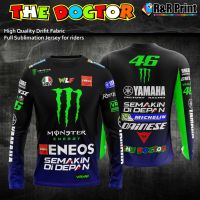 [In stock] 2023 design energy yamaha monster  motogp vr 46 theme full sublimation jersey shirt long sleeves for ridersmotorcycle jersey cycling jersey long shirt，Contact the seller for personalized customization of the name