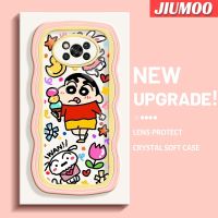 เคส JIUMOO สำหรับ Xiaomi POCO X3 Poco X3 NFC Poco X3 Pro Poco X3 GT Poco X4 NFC เคสเครยอนชินจังรูปแบบ Macaron Colour ขอบคลื่นกันกระแทกแบบใสนิ่มเคสมือถือกล้องสร้างสรรค์เคสป้องกันการตกหล่นซิลิกาเจลฝาครอบป้องกันใหม่