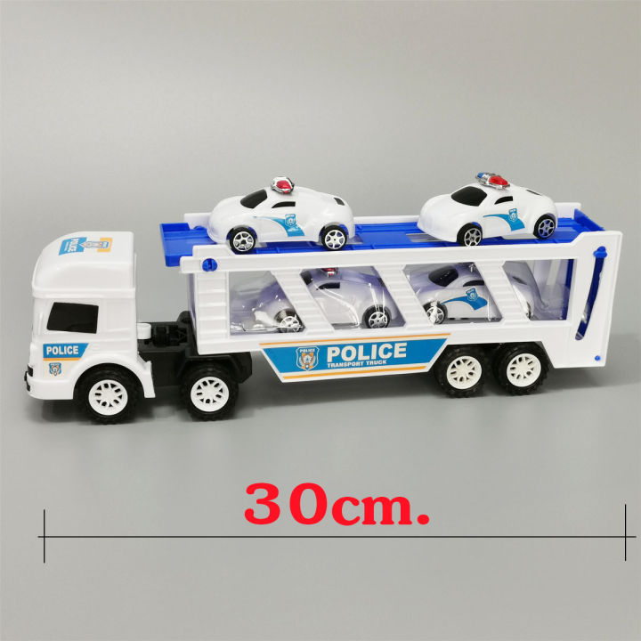 cfdtoy-รถของเล่น-รถบรรทุกรถ-รถบรรทุกรถตำรวจ-4คัน-251
