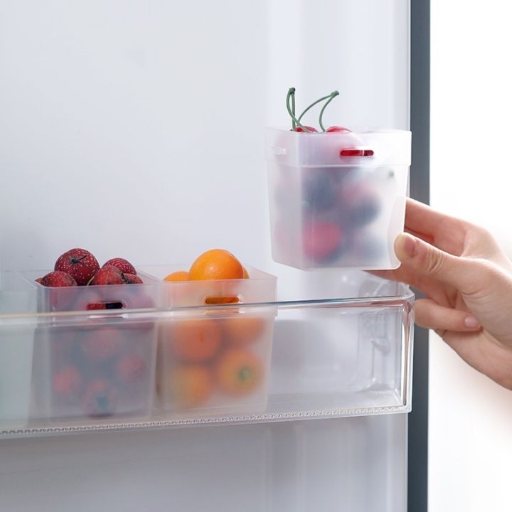กล่องกระปุกออมสินใส-ตู้เย็นเครื่องแยกอาหารที่ประตูด้านข้างเครื่องแยกผักผลไม้เครื่องเทศ