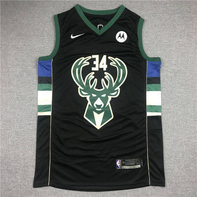 Ready Stock Shot Goods 34 Giannis Antetokounmpo Milwaukee Bucks Basketball Swingman Jersey - Black