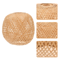 1pc Rural Weaving Pendant Lamp Cover Bamboo Lampshade Light Accessory (Random Color)