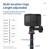 Telescopin แท่งเซลฟี่ขาเดียวคาร์บอนไฟเบอร์ยาวพิเศษ2.7/3M สำหรับกล้องกล้องเพื่อการกีฬา Insta360 Gopro Hero 10 9 8 7 6 5 4