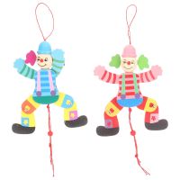 Pull Line Clown Toy Wood Puppet Show Prop Wooden Marionettes Hand Puppets Adults
