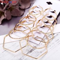 【YP】 6 Large Color Hoop Earrings Gold for Round Huggie Creole Set Hoops Ear Rings