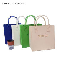 CHERL &amp; KOLRS กระเป๋าผู้หญิงใหม่กระเป๋าสะพายไหล่แฟชั่นกระเป๋าใส่เครื่องสำอางค์กระเป๋าถือสักหลาดเรียบง่ายกระเป๋าช้อปปิ้ง