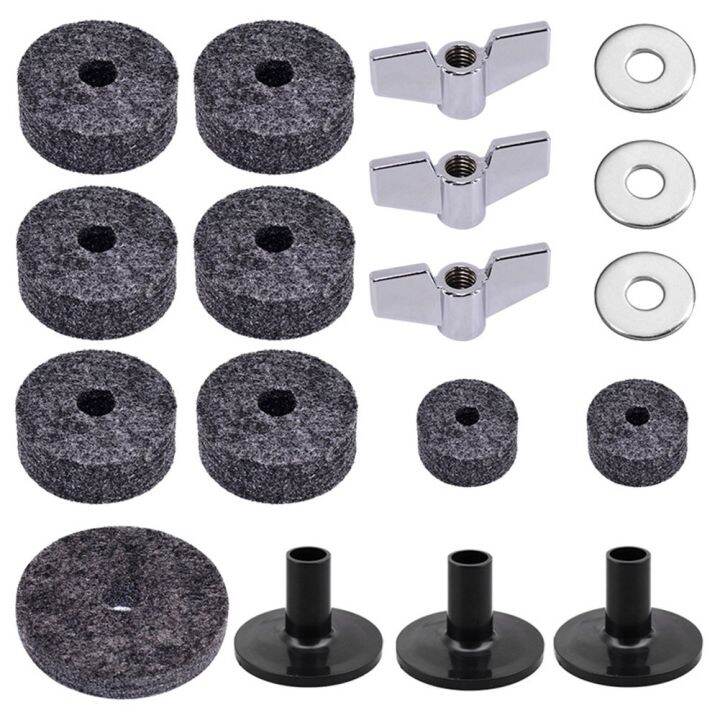 18pcs-replacement-drums-felt-set-drum-stand-felt-cymbal-sleeve-percussion-parts-for-most-drums-jaw-drums-black