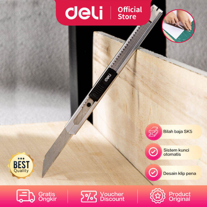 Deli Cutter Kecil mata pisau baja SK5 keras, Aman, desain klip-pena ...