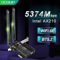 (Rui baoG) EDUP WiFi6E Intel AX210 PCIE WiFi Adapter 5374Mbps Bluetooth5.2การ์ดเครือข่าย WiFi 2.4G/5G/6GHz PCI Express 802.11AX พร้อม MU-MIMO