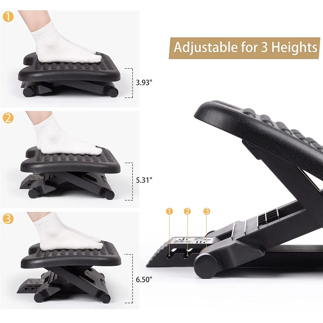 Mount-It! Ergonomic Footrest for Office or Home | Under Desk Tilting  Footrest | Adjustable Desk Foot Rest with Massaging Surface and 3 Tilt  Positions