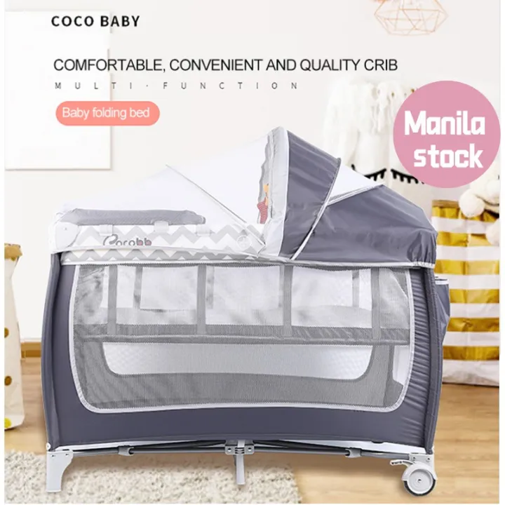 COCOBB Foldable Baby Crib and Playpen 2 layer (with mosquito net