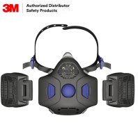 3M  หน้ากากตลับกรองคู่ HF-802SD (Medium) HF-803SD(Large) Half Face Mask + ตลับกรอง D8001 (แพ็คคู่) Secure Click