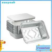 EASYEAH 50 PACK 34ออนซ์ออนซ์ กระทะฟอยล์อลูมิเนียม 6.3x8.7นิ้ว ทนทานสำหรับงานหนัก กล่องขนมปังใช้แล้วทิ้ง แบบพกพาได้ หนาขึ้น กระทะอบขนม การทำอาหารการทำอาหาร