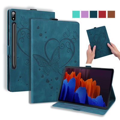 เคสสำหรับ Samsung Galaxy Tab S7 FE 12.4 "และ Galaxy Tab S7 Plus เคสนูนผีเสื้อ3D สำหรับ Samsung Galaxy Tab S7 11นิ้ว