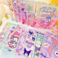 《   CYUCHEN KK 》4ชิ้น/เซ็ต Hello Kitty Kuromi Melody Kirby Pochacco โน้ตบุ๊คการ์ตูนน่ารักอะนิเมะ Series A5 Coil โน้ตบุ๊คสำหรับเด็กนักเรียน Notepad