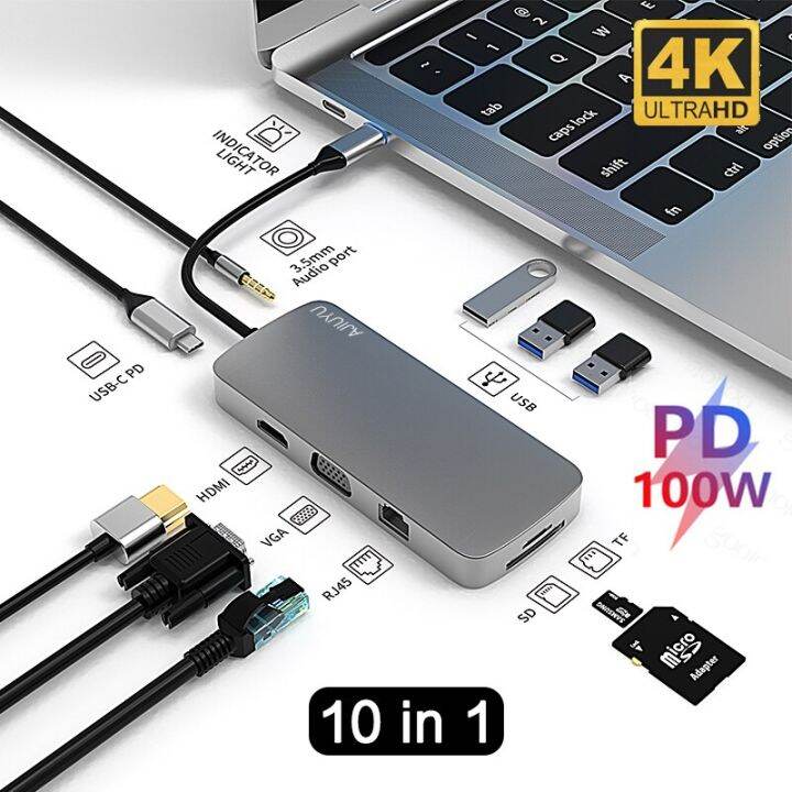 ajiuyu-usb-c-ฮับ-type-c-เป็น-hdmi-usb-ที่เข้ากันได้-usb-3-0อะแดปเตอร์มัลติฟังก์ชั่แท่นวางมือถือสำหรับ-macbook-air-ipad-pro-ตัวแยก-usb-feona