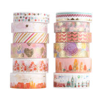12 PcsSet ing Tape Gold Foil Washi Tape Decorative Adhesive Tape Sticker Scrapbooking Diary Planner Stationery
