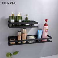 Stainless Steel Bathroom Shelf Black Shower Shampoo Storage Rack Adhesive Suqare Kitchen Bathroom Shlef 20cm 30cm 40cm 50cm