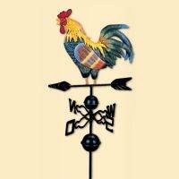 【YD】 Iron Rooster Weather Vane Metal Painted Ornament Roof Shack Indicating Wind Direction Yard Cock Decorated