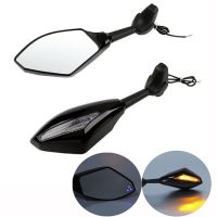 Rear-view Handlebar Turn Signal Mirror LED indicator For YAMAHA YZF R6 R6S FZ1 FZ6 FAZER FZ8S FJR1300 XJ6 FZR600SUZUKIKAWASAKI