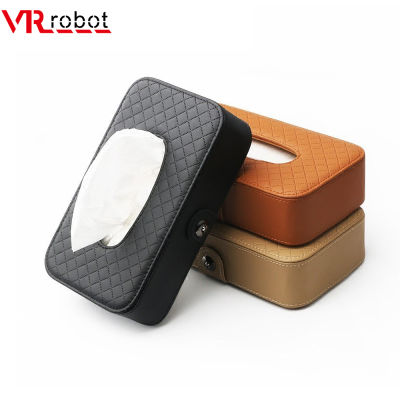 VR robot Universal Car Tissue Box Creative Leather Napkin Holder Box Back Seat Sun Visor Tissue Organizer for Car