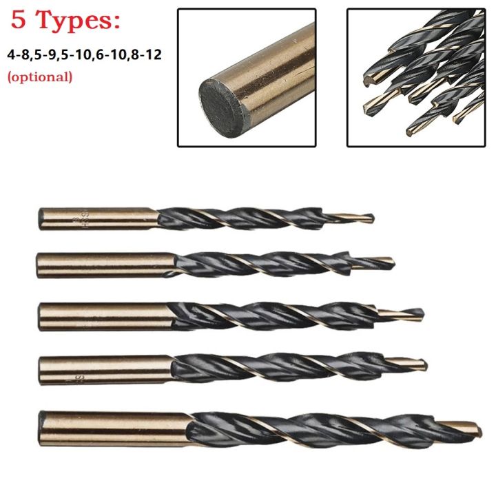 1pc-step-drill-bits-high-speed-steel-bit-for-drilling-wood-plastic-soft-metal-aluminum-8-4-9-5-10-5-10-6-12-8mm-woodworking-tool