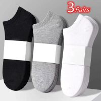 ▲✤  3 Pairs/Lot Short Socks for Men Women Low-Cut Breathable Boat Socks Male Summer Casual Soft Sock Solid Color Black White Grey