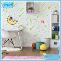 XIUZH 118 Pcs แฟชั่น รูปลอกหน้าแรก ตกแต่งเพดานห้อง สติ๊กเกอร์ติดผนังเรืองแสง เรืองแสงในความมืด สติกเกอร์ดาวดวงจันทร์ ดาวตก