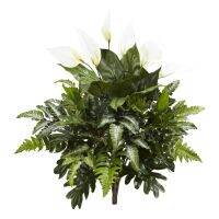 พืชประดิษฐ์ Spathiphyllum ผสม (ชุด2) สีเขียว