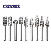 SANAI 1PC หรือชุดรวมทังสเตนคาร์ไบด์ 6mm Shank Rotary Burr Drill Bit Wood Grinding Burr Double Cut 12mm Dremel Tools