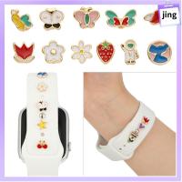 JING แฟชั่น DIY สำหรับ iWatch สายกีฬา นาฬิกาวงเครื่องประดับ อุปกรณ์เสริมสายรัด สายนาฬิกาข้อมือตกแต่งเสน่ห์ ขาโลหะตกแต่งเล็บ