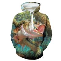 Men 3D Real Hd Sea Fish Graphic Women Hoodies Fishing Hooded Sweatshirts Oversized Pullovers Breathable Hoodie Coat Clothing