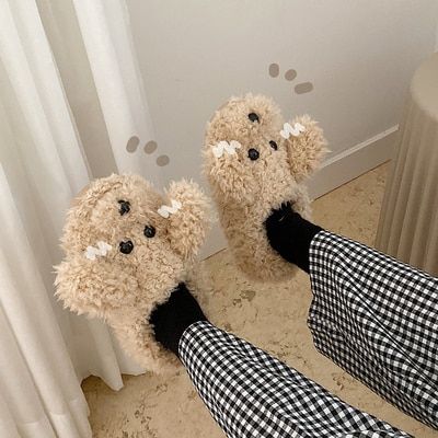 Cute Animal Slipper For Women Girls Fashion Kawaii Fluffy Winter Warm Slippers Woman Cartoon Milk Cow House Slippers Funny ShoesTH