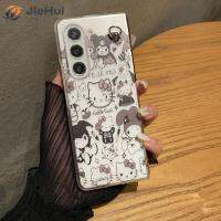 JieHui สำหรับ Samsung Z Fold5 PC Frosted White และ Black line cloomi Winnie Fashion Phone Case